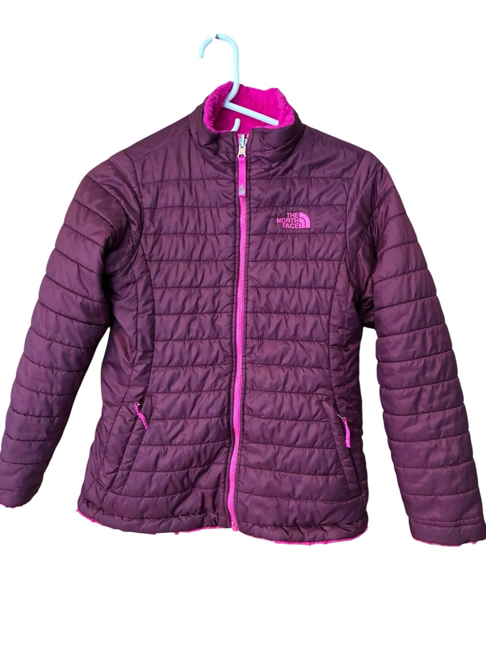NORTH FACE Girls Large 14 -16 Burgundy Pink Mossbud Swirl Reversible Jacket